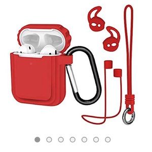 Red Rubber Air Pod Case